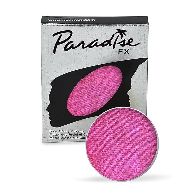 Mehron Makeup Paradise Makeup AQ Refill Size | Stage & Screen, Face & Body Painting, Cosplay, Halloween | Water Activated Face Paint, Body Paint, Cosplay Makeup .25 oz (7 ml) (Metallic Fuchsia)-Velvo Beauty