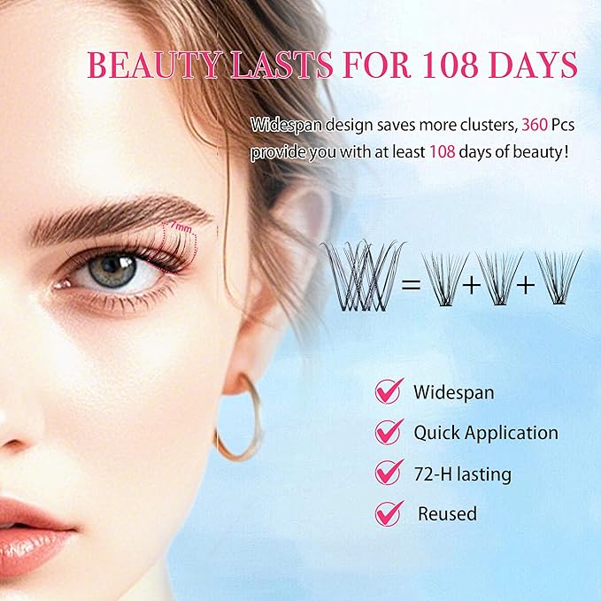 Lash Clusters - Lash Clusters Kit Mix Manga Lash Clusters 0.07D Lashes Clusters Anime Lashes Ultra-Thin Invisible Band 0.05mm DIY at Home No Lash Glue Included-Velvo Beauty
