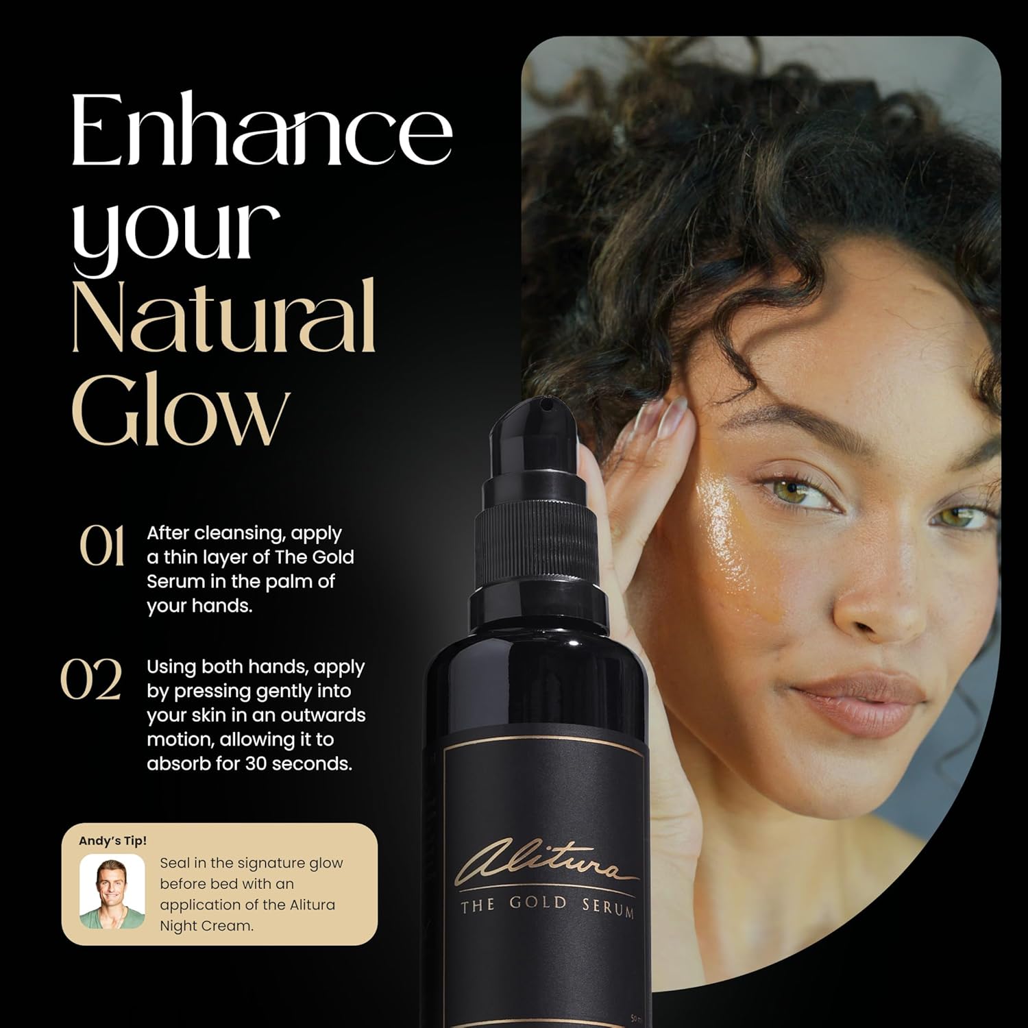 Alitura Anti-Aging Peptide & Collagen Gold Serum for Face – with Vitamin A, CoQ10 & Astaxanthin – Korean-Inspired Hydrating Serum for Wrinkles, Radiance & Firmness – 100ml-Velvo Beauty