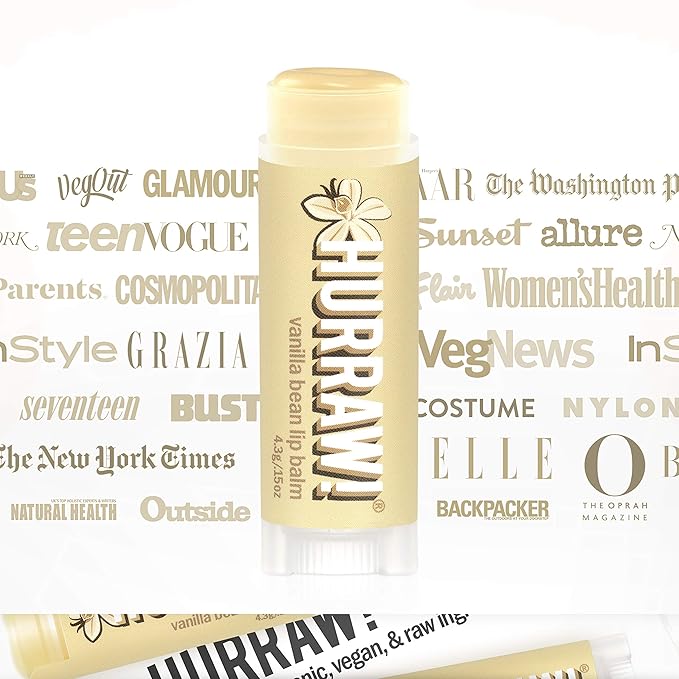 Hurraw! Vanilla Bean Lip Balm: Organic, Certified Vegan, Cruelty and Gluten Free. Non-GMO, 100% Natural Ingredients. Bee, Shea, Soy and Palm Free. Made in USA-Velvo Beauty
