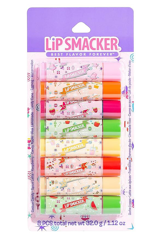 Lip Smacker Holiday Original & Best - 8 Moisturizing Lip Balms, Hydrating & Protecting, Fun Assortment - Vegan - Holiday Original & Best-Velvo Beauty