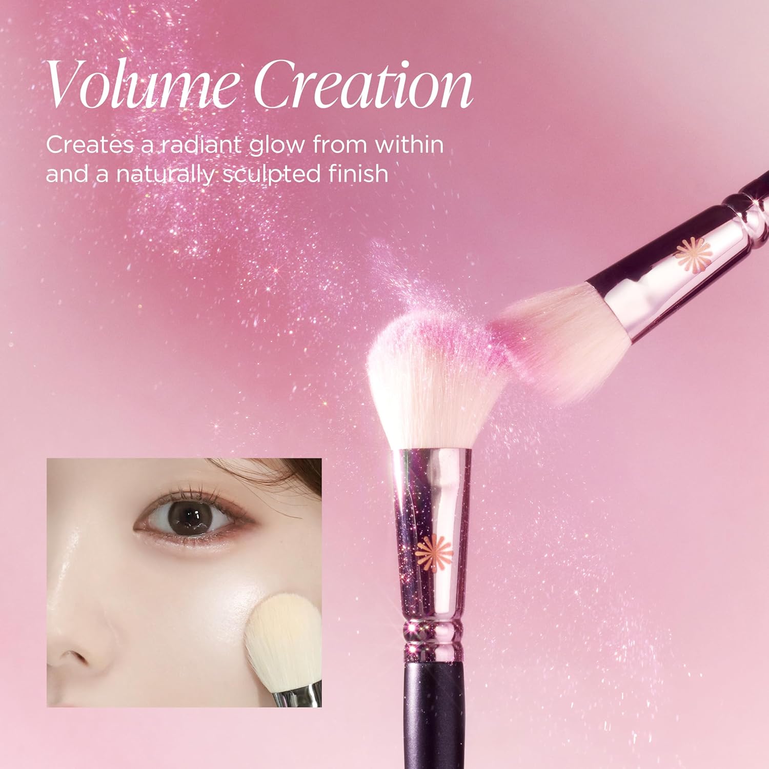 Piccasso 116 Highlighter Brush – Soft Goat Hair Makeup Brush for Face, Ideal for Highlighting Cheekbones, Nose, and Jawline, Fluffy Blush Brush for Natural Glow, Professional Korean Beauty-Velvo Beauty