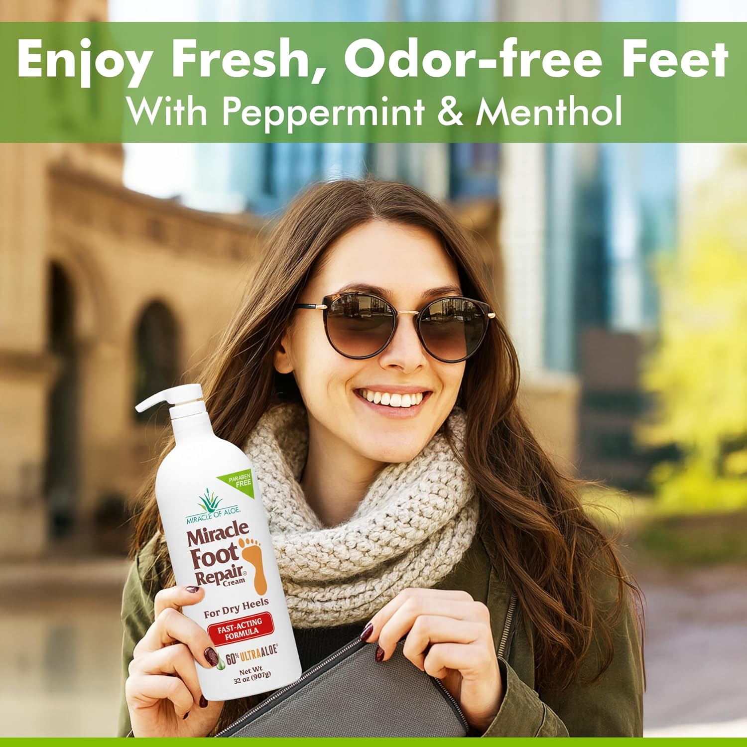 Miracle Foot Repair Cream (32 oz) Repairs Dry Cracked Heels and Feet, 60% Pure UltraAloe Moisturizes, Softens, and Repairs-Velvo Beauty