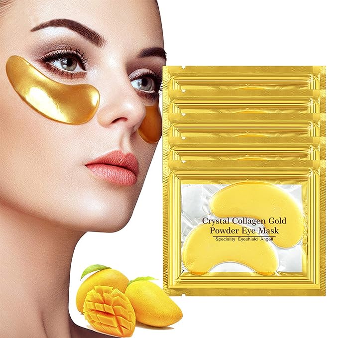 VERONNI Eye Lip Mask Set -20pcs Under Eye Patches,10pcs Gold Lip Mask -24K Gold Crystal Eye Lip Pads Treatment for Dry Lip,Dark Circles Eyes Moisturizing, Hydrating(Gold Eye Lip Mask Set)-Velvo Beauty