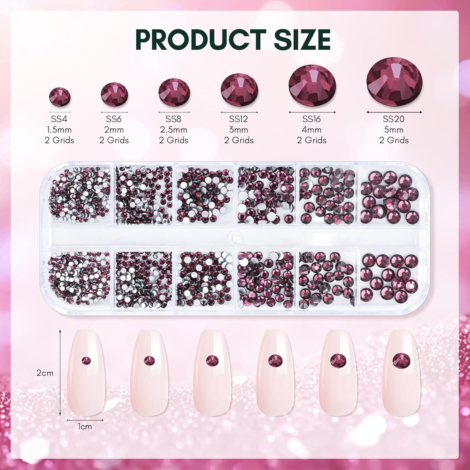 Makartt Dark Purple Nail Rhinestone Flatback Rhinestone Round Amethyst Crystal Glass Nail Charms Diamonds Nail Jewels Rhinestones for DIY Crafts Makeup Nail Art Supplies Accessories Christmas Gift-Velvo Beauty