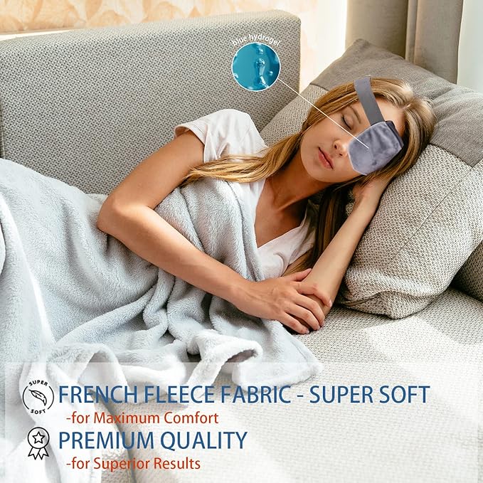 Single Moist Heat Eye Compress Pad, Microwavable, Eye Mask for Dry Eye, Good for Pink Eye, Blepharitis and Stye Eye, Reusable Gel Eye Mask with Storage Pouch-Velvo Beauty