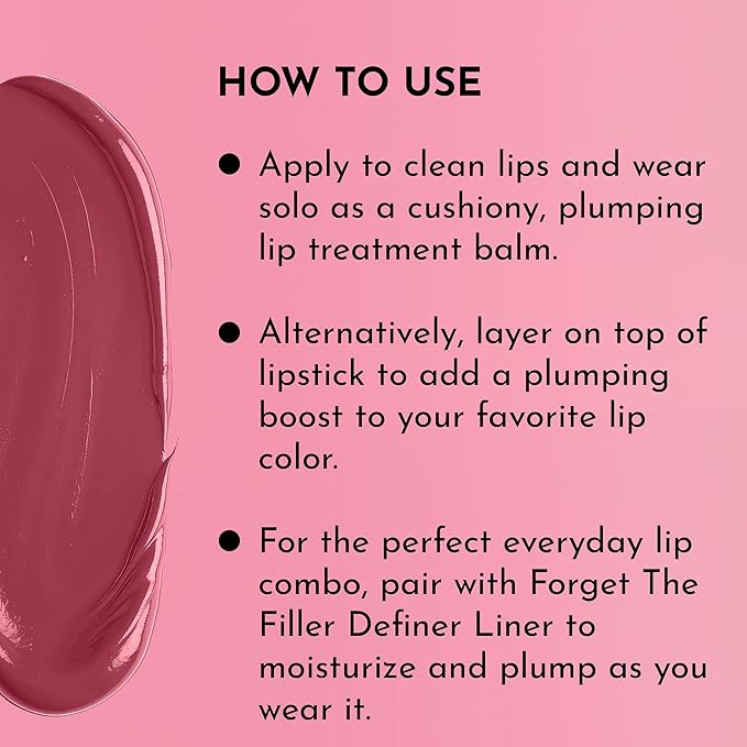 LAWLESS Forget the Filler Lip Plumping Line Smoothing Tinted Balm, Lover, Pink, 0.1 Ounce / 2.9 g-Velvo Beauty