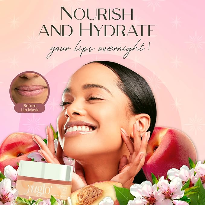 Moisture & Collagen Booster Lip Sleeping Mask - Treatment to Restore, Hydrate & Plump Dry Chapped Lips - Peach-Velvo Beauty