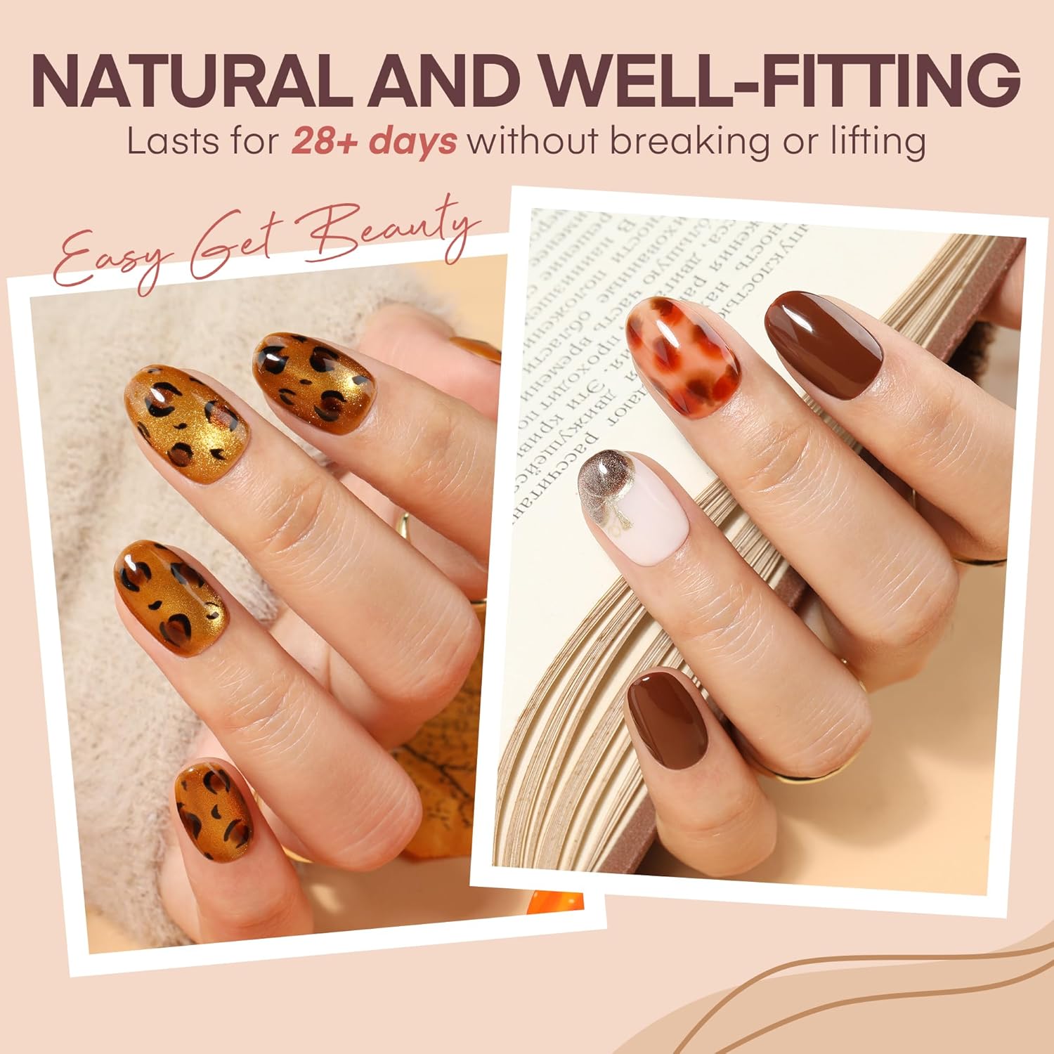 Short Oval Round Nail Tips, 504Pcs Pre-shaped Gel Short Nail Tips Oval Shape, 15 Sizes Half Matte Clear Almond Acrylic False Nails No Need File for Nail Extension DIY Salon-Velvo Beauty