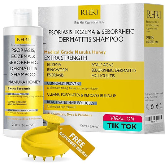 Psoriasis Shampoo for Men & Women | Itchy Scalp Treatment with Manuka Honey | Best for Eczema, Seborrheic Dermatitis, Ringworm & Folliculitis Scalp Treatment-Velvo Beauty