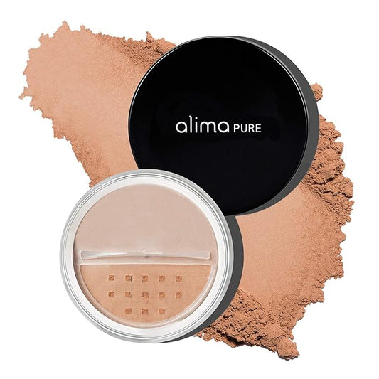 Alima Pure Matte Foundation Loose Mineral Powder Foundation Makeup, Loose Powder Makeup Oil Free Talc Free Powder, Natural Makeup Mineral Foundation Full Coverage Natural Foundation Powder .15 oz/4.5g-Velvo Beauty