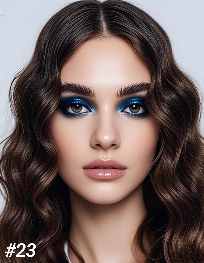 Erinde Shimmer Cream Eyeshadow Stick, Long Lasting Metallic Eye Shadow Sticks, Waterproof Creamy Glitter Eyeshadow Pencil, High Pigmented Blendable Neutral Eye Makeup, 23 Sapphire Blue Shimmer-Velvo Beauty