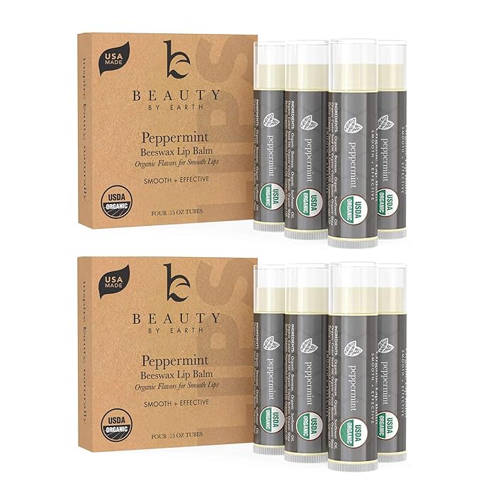 Organic Lip Balm Pack - Original Lip Balm for Dry Cracked Lips, Christmas Stocking Stuffers Women & Men, Lip Balm Set, Lip Moisturizer, Natural Lip Balm for Men, Lip Care Products for Lip Repair-Velvo Beauty