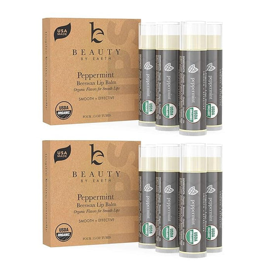 Organic Lip Balm Pack - Original Lip Balm for Dry Cracked Lips, Christmas Stocking Stuffers Women & Men, Lip Balm Set, Lip Moisturizer, Natural Lip Balm for Men, Lip Care Products for Lip Repair-Velvo Beauty