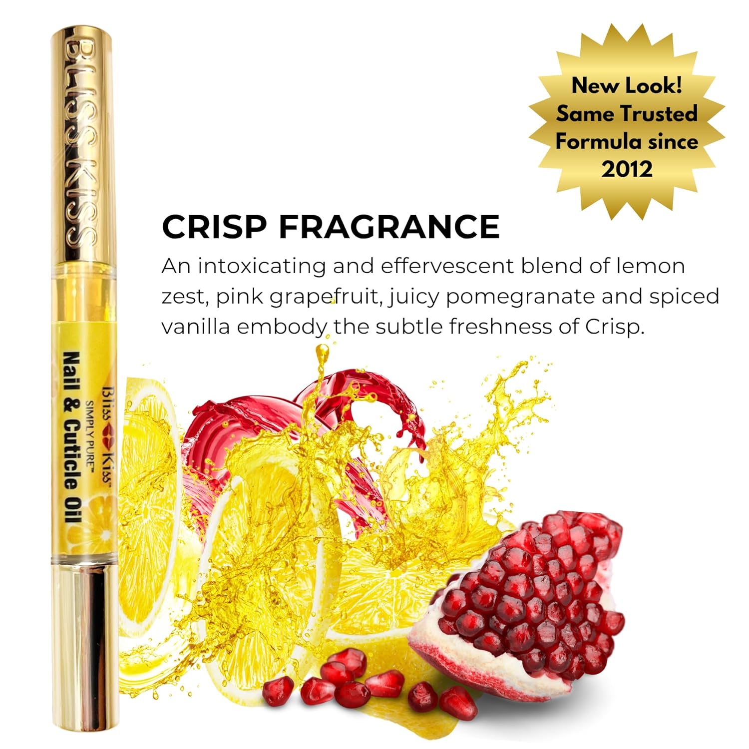 Bliss Kiss | 1 Crisp Fragrance | Nail Oil Cuticle Pen w/Vitamin E & Jojoba⏤Nail Strengthener Nail Growth Serum for Brittle Peeling Breaking Thin Nails-Velvo Beauty