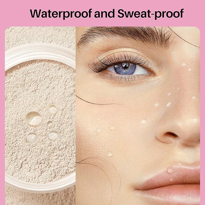 FV Translucent Loose Face Powder, Long Lasting & Lightweight Setting Powder with Matte Finish, Fine Powder for Natural Look, Minimizing Pores and Fine Lines Baking Powder 0.35oz (10g)-Velvo Beauty