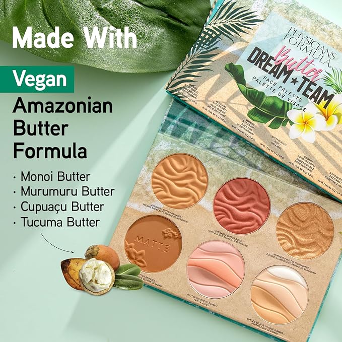 Physicians Formula Butter Dream Team Palette Makeup Gift Set, Bronzer, Blush, Face Powder, Dermatologist Approved-Velvo Beauty