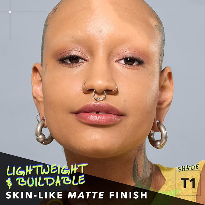 COVER FX Power Play Foundation - Shade T1 - Buildable Full Coverage - Waterproof Sweat-Proof Transfer-Proof - Natural Matte Finish - All Skin Types-Velvo Beauty