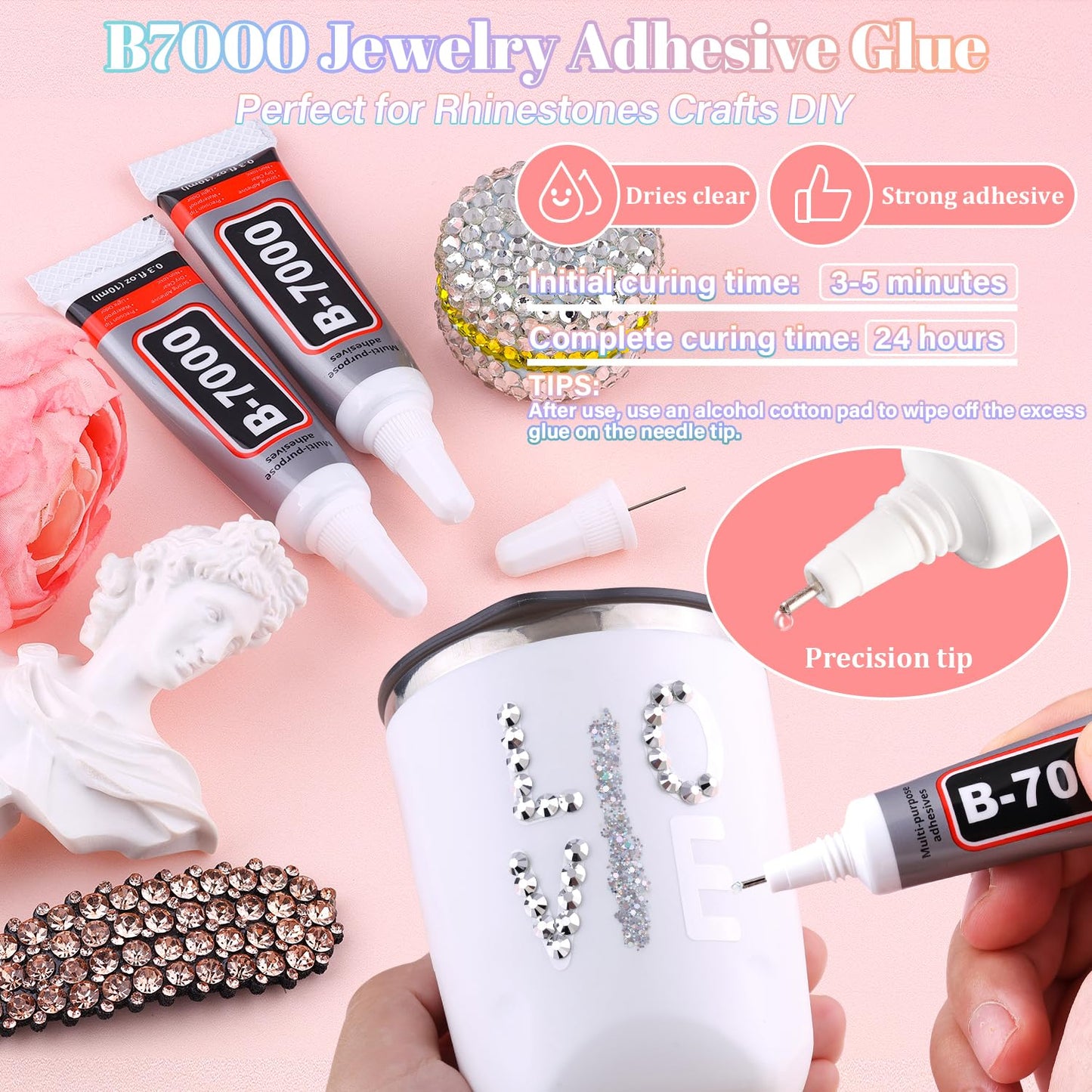 30000Pcs Resin Silver Rhinestones for Bedazzling Crafting with b7000 Jewelry Glue, Bulk Flatback Gems Bedazzler Kit for Crafts Clothes Shoes Fabric Nail Diamond Art, Assorted Size 2/3/4/5/6mm-Velvo Beauty