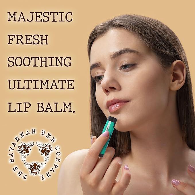 Savannah Bee Mint Julep Lip Balm 0.15 oz - Invigorating Mint Flavor - Natural Ingredients for Supple, Soft Lips - Convenient Hanger Design-Velvo Beauty