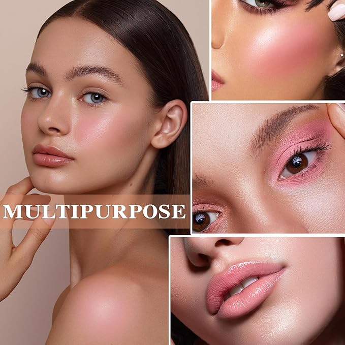 Cream Blush Stick with Brush and Makeup Sponge,Waterproof Multi Cream Makeup Stick,Lightweight,Long-lasting,2 in 1 Multi Blush for Cheeks & Lip Tint & Eyeshadow J-Velvo Beauty