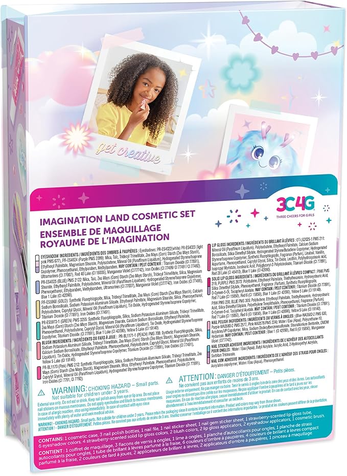 Make It Real 3C4G: Imagination Land Cosmetic Set - 25pc Complete Beauty Set, Blush, Eyeshadow, Lip Gloss, Nail Polish, Three Cheers for Girls, Kids Ages 8+-Velvo Beauty