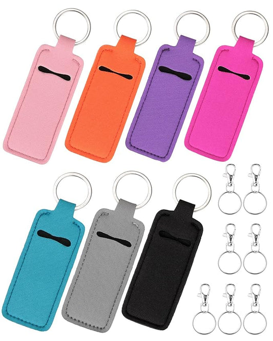 Chapstick Holder Lip Balm Sleeve Pouch Chapstick Holder With Clip Lipstick Lip Gloss Holder Stocking Stuffers Gift for Women (7pcs)-Velvo Beauty