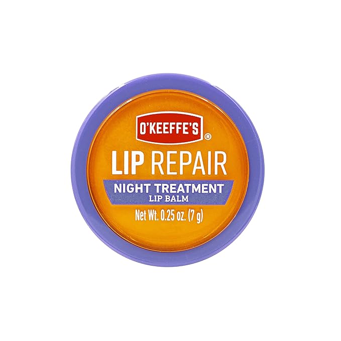 O'Keeffe's Lip Repair Night Treatment Lip Balm, 0.25 Ounce Jar, (Pack of 2)-Velvo Beauty