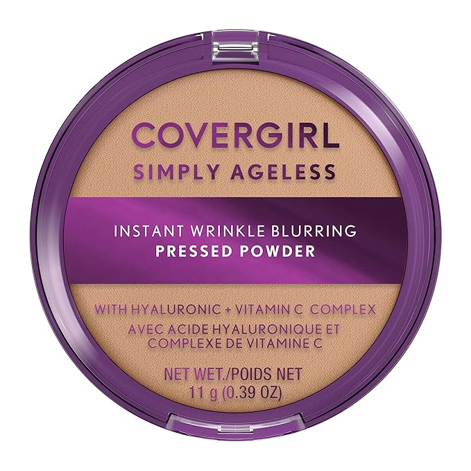 Covergirl + Olay Simply Ageless 3-in-1 Liquid Foundation, Creamy Natural & Simply Ageless Instant Wrinkle Blurring Pressed Powder, Buff Beige, 0.39 Oz.-Velvo Beauty