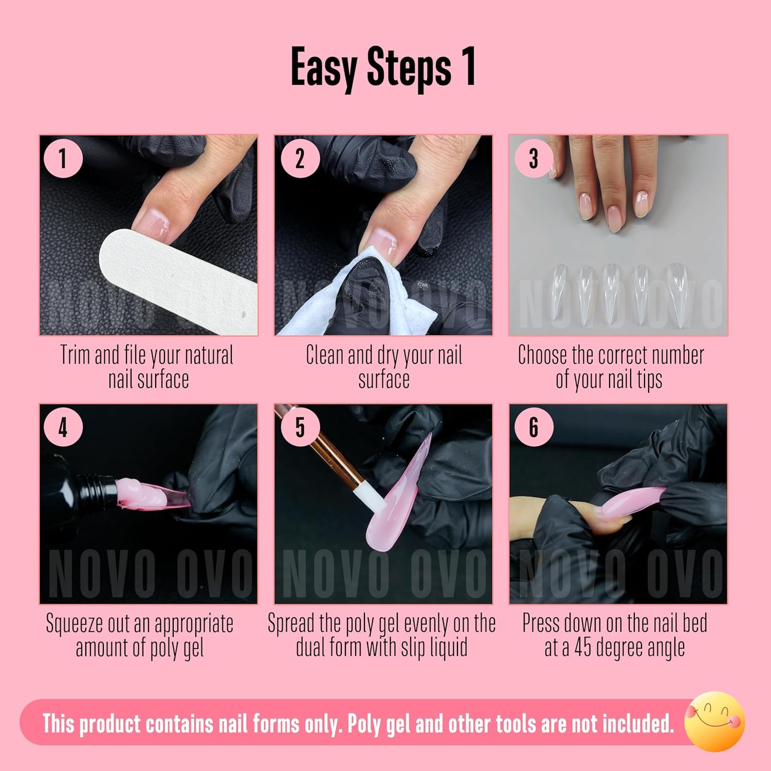 Halloween Curved Stiletto 3D PINK Nail Dual Forms for Poly Gel Extension of Eagle Claw, XL XXL Hawk Curve Sculptural Acrylic Nails, Reusable Molds Nail Art Design 280 Pcs 14 sizes-Velvo Beauty