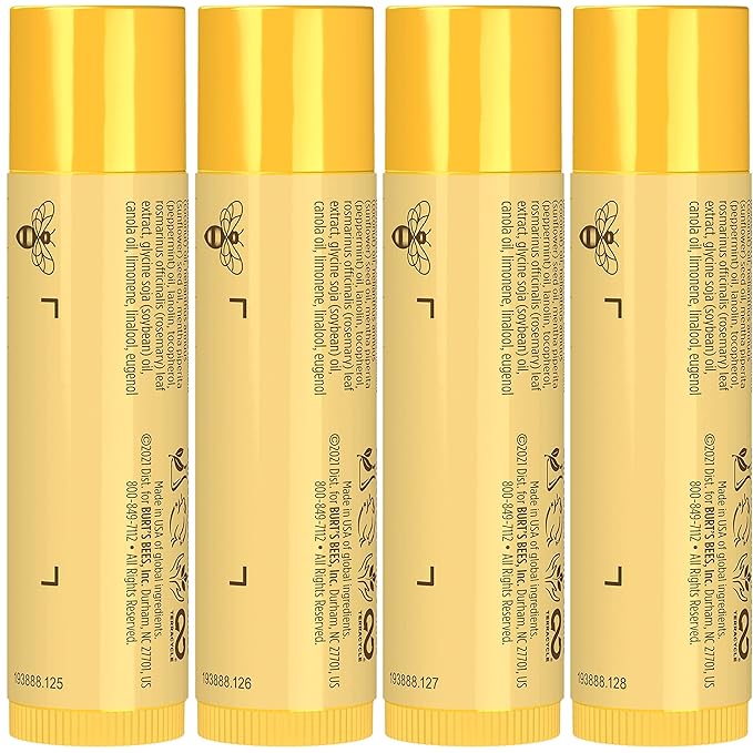 Burt's Bees Christmas Gifts, 4 Lip Balm Stocking Stuffers Products, Jingle Balms Set - Classic Beeswax Moisturizing Lip Balm-Velvo Beauty