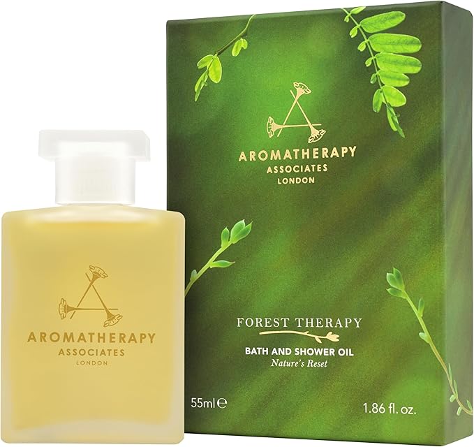 Aromatherapy Associates Forest Therapy Bath and Shower Oil, Natural Body Oil to Restore Mind, Body and Spirit, Hydrating, Made with 3 Essential Oils (1.85 oz)-Velvo Beauty