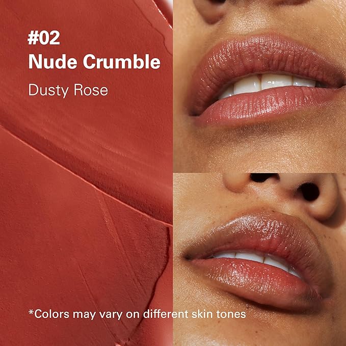 Melixir Vegan Lip Butter #02 Nude Crumble, Hydrating Tinted Lip Balm Stick, Bee-Free, Petrolatum-Free, Plant-Based With Shea Butter, Nourishing Care for Dry, Chapped Lips, Natural Finish-Velvo Beauty