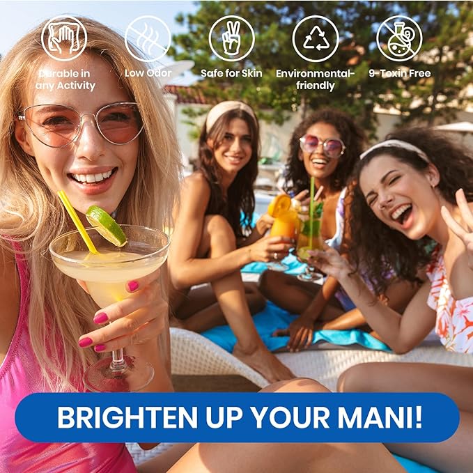 Beetles Gel Nail Polish Set, 6 Colors Bright Rainbow Nail Art Orange Blue Pink Green Neon Gel Polish Kit Soak Off UV Gel DIY Nail Art for Women Pool Party Holiday Manicure-Velvo Beauty