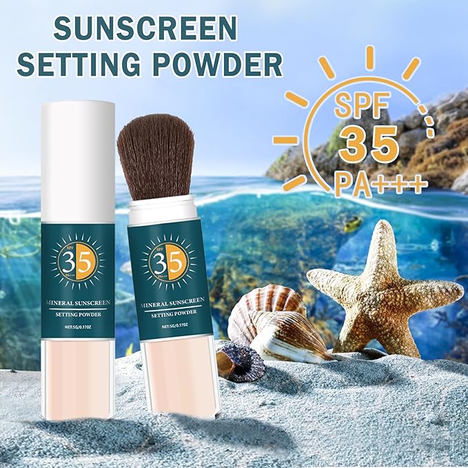 Mineral Sunscreen Powder SPF Powder for Face Oil Control Long Lasting Sunscreen Powder for Face Natural Light Breathable Translucent Powder Setting Powder Makeup #01 Translucent-Velvo Beauty