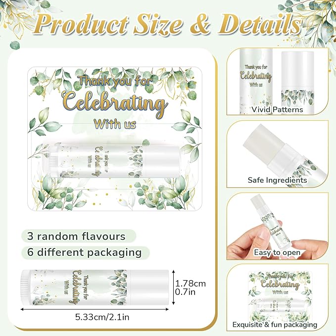 24 Set Thank You Gift Lip Balm Bulk Baby Shower Party Gifts Favors Lip Balms for Guests Bridal Shower Favor Girls Boys Gender Reveal Favors Souvenirs Party Supplies Thank You Gifts for Wedding-Velvo Beauty