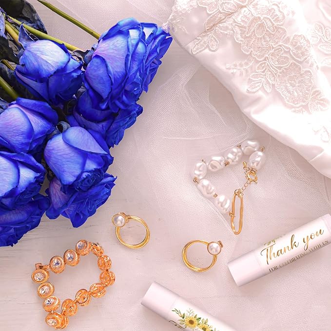 Dunzy 50 Pcs Thank You Gift Lip Balm Bulk Baby Shower Party Favors Bridal Shower Favor Lip Care with Assorted Fruit Flavors Thank You Lipstick for Guest Basket Gift Stuffer (Sunflower)-Velvo Beauty