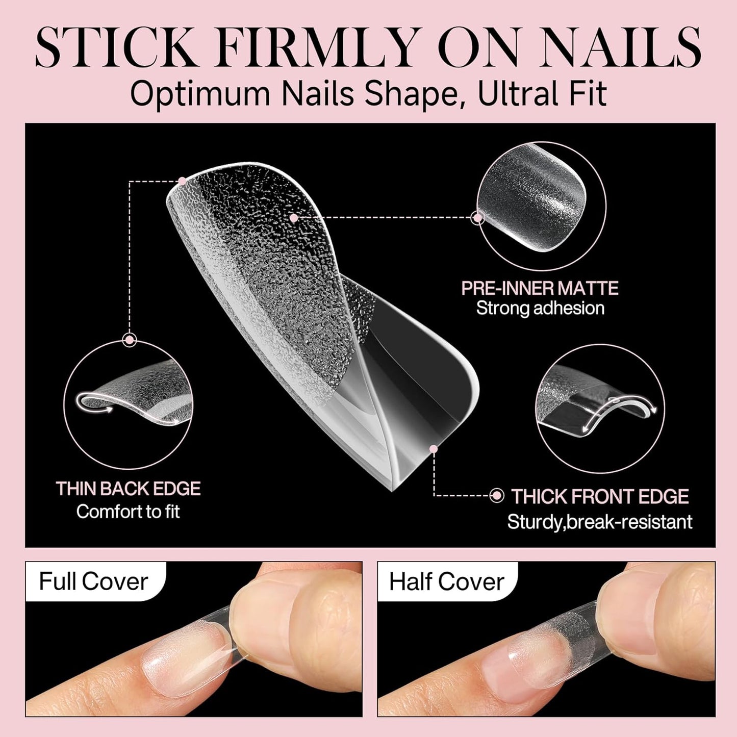 Short Square Nail Tips Matte Short Square Gel Tips 504pcs Clear Nails Full Cover Acrylic False Nails Tips for Gel Nail Extensions 12 Sizes Saving Gelly Tips, Luckyfairy-Velvo Beauty