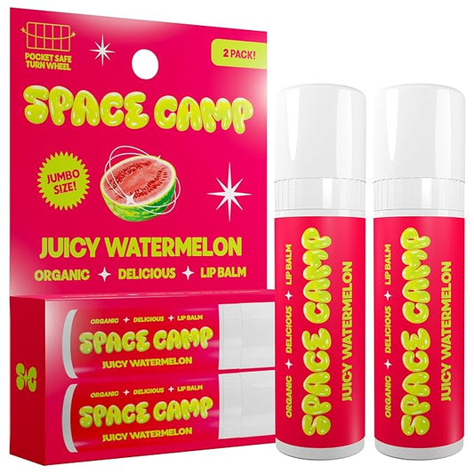Wellness Jumbo Lip Balm - Juicy Watermelon Organic Flavored Balm (2 Pack)-Velvo Beauty