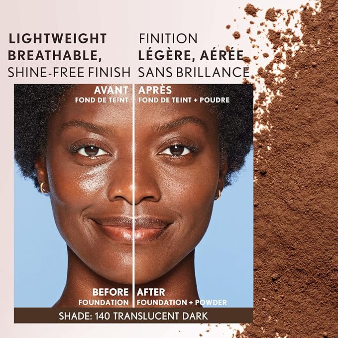 COVERGIRL Clean Invisible Loose Powder - Loose Powder, Setting Powder, Vegan Formula - Translucent Dark, 20g (0.7 oz)-Velvo Beauty