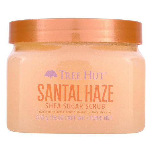 Tree Hut Santal Haze Shea Sugar Scrub | Exfoliating Body Scrub Removes Dead, Dry Skin for a Soft & Hydrated Feel | Nourishing Essential Body Care | 18 fl oz.-Velvo Beauty