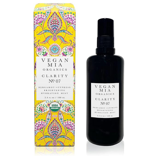 USDA Organic Clarity Balancing Face Mist - Hydrating Rose Water Facial Spray Suitable For All Skin Type Face Moisturizer, Setting Spray for Makeup & Face Primer, 3.4 oz-Velvo Beauty