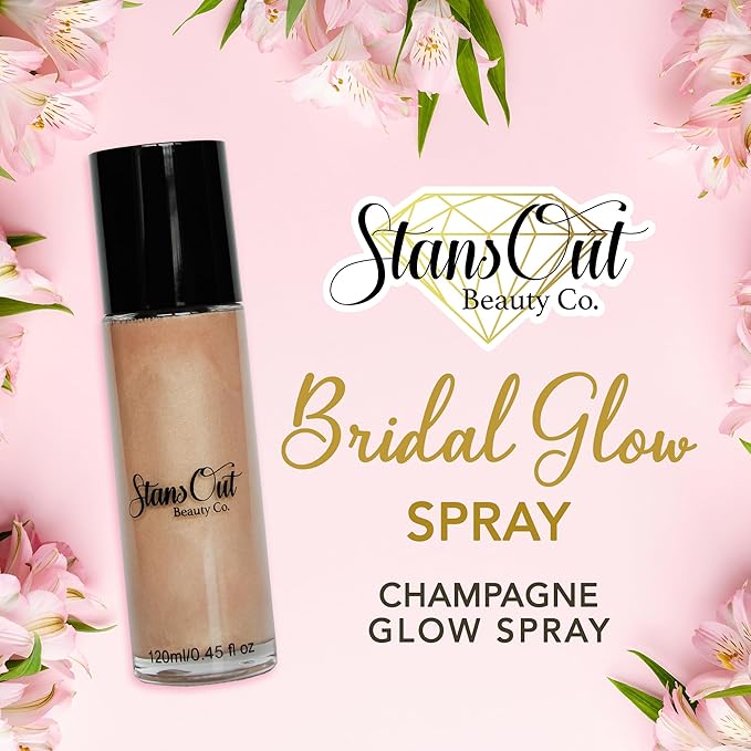 StansOut Beauty Co Bridal Glow Setting Spray | Dewy Illuminating Face Mist Fixing Spray for Makeup Finish | Long-Lasting Makeup Setting Spray for Face Paint, Dewy Finish, and Mature Skin 120ml-Velvo Beauty