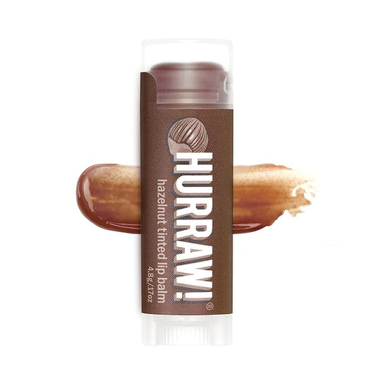 Hurraw! Hazelnut Tinted Lip Balm: (Sheer Brown Tint) Organic, Certified Vegan, Cruelty and Gluten Free. Non-GMO, 100% Natural Ingredients. Bee, Shea, Soy and Palm Free. Made in USA-Velvo Beauty