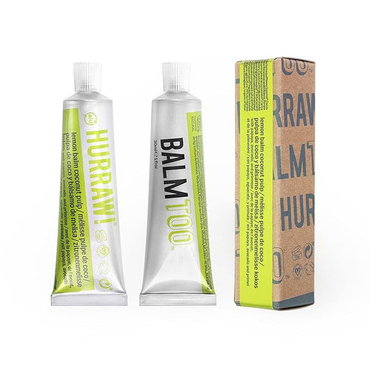 Hurraw! Balmtoo Squeezable Balm, Lemon Balm Coconut Pulp: Ultra-moisturizing. Anywhere application. Body, face, lips, neck, fingers, toes. 1 tube = 7 sticks of lip balm. Natural, Organic. Made in USA-Velvo Beauty
