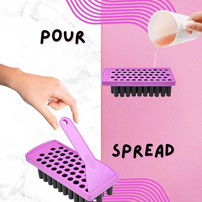 Lip Balm Filling Tray Kit - 1x Filling Tray, 1x Spatula, 50x Lip Balm Tubes (Black), 50x Writable Sticker (3 colors), 50x Printed Stickers (Transparent) - DIY Homemade Lip Balm - Gift Idea-Velvo Beauty