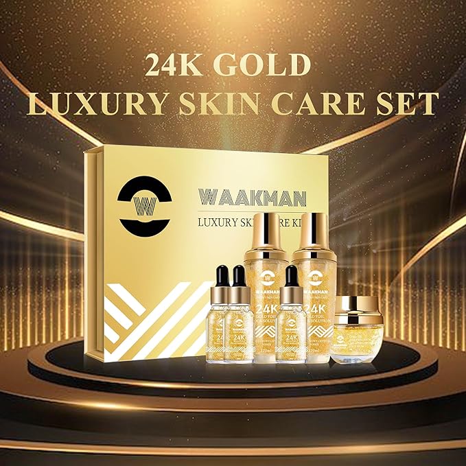 Luxury 24K Gold Moisturizing, Nourishing, Anti-Aging Moisturizer, Toner, Facial Cream & Serum Skincare Set-Velvo Beauty