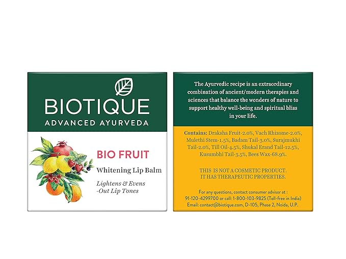 Biotique Bio Fruit Lip Balm, 12 gm-Velvo Beauty