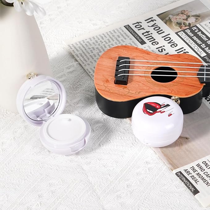 2 Pack Lip Balm Containers,Plastic Portable Empty Lip Balm Container with Mirror and Silicone Lip,Empty Lipstick Dispenser Box for Travel,Home-Velvo Beauty