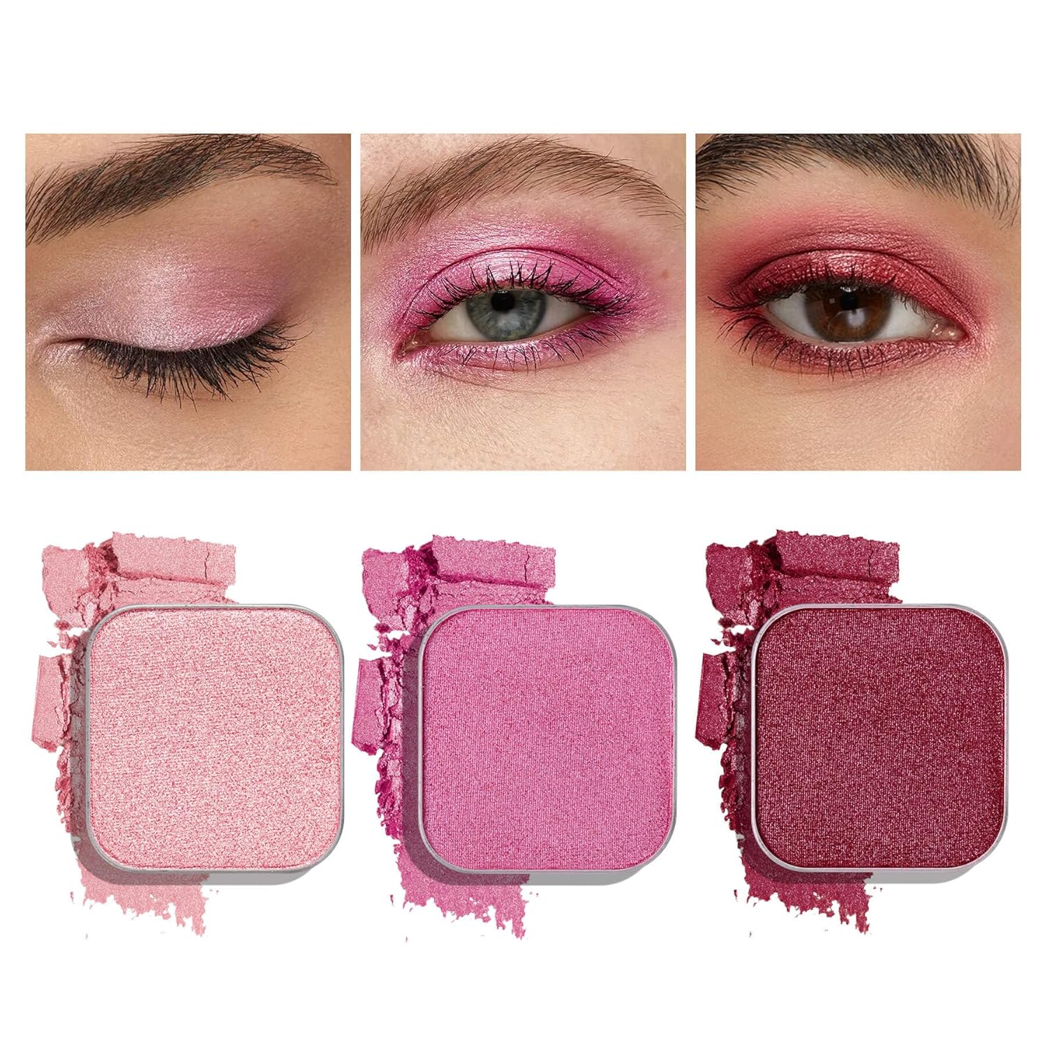 3-Color Eyeshadow Combo Pack – Matte & Shimmer Neutral Shades,Powder, Highly Pigmented, Long-Lasting, Refills Pans for Custom Magnetic Palette-Velvo Beauty